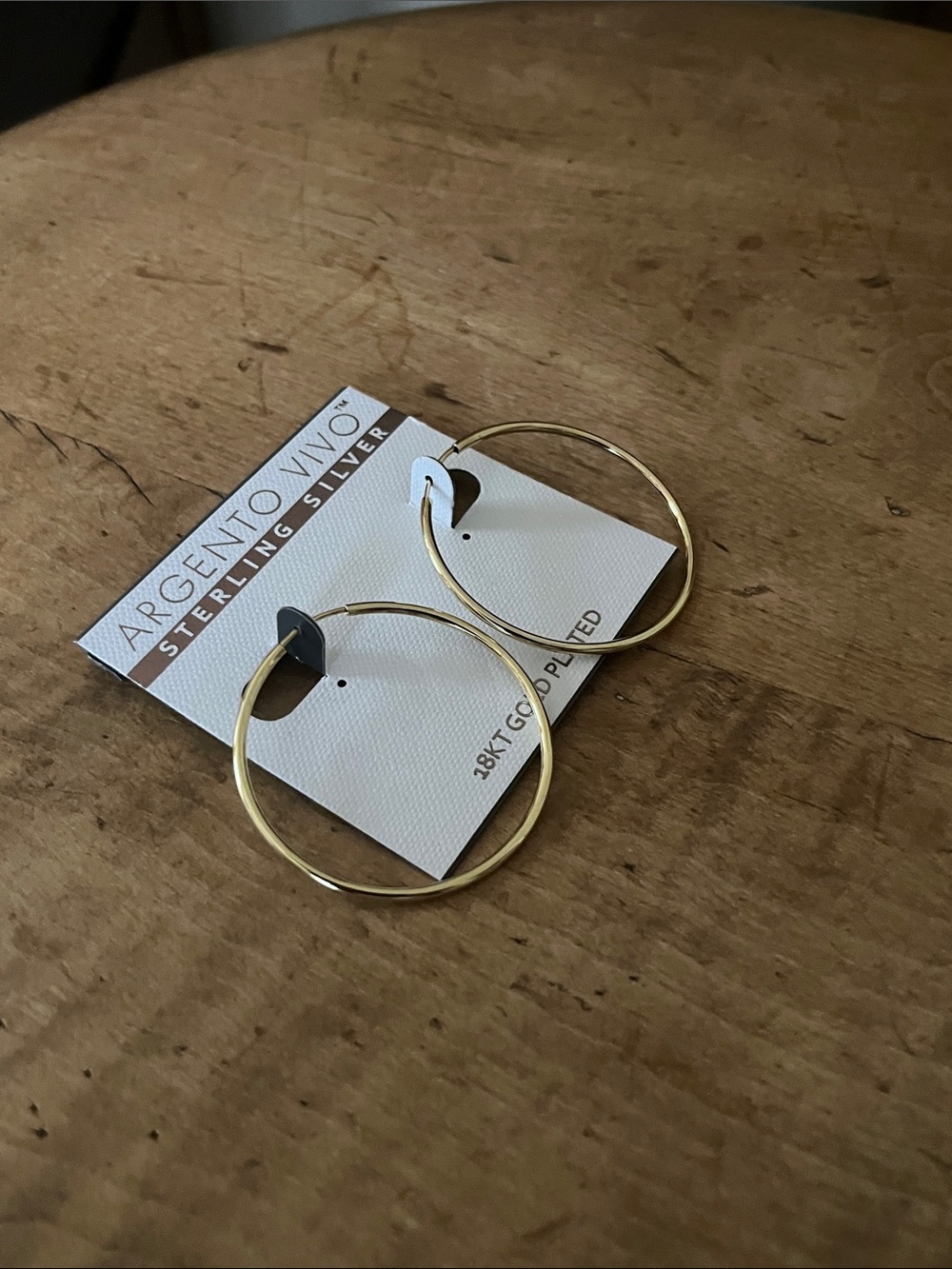 NWT Argento Vivo Gold Hoop Earrings